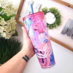 Starbucks 2023 summer see thru floral tropical cup new with tags